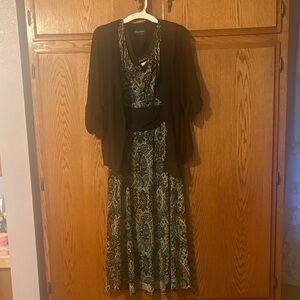 Paisley dress with matching cardigan